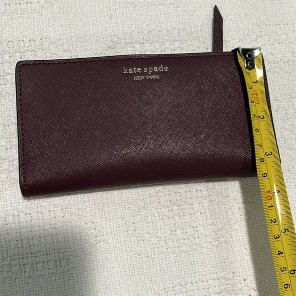 Kate Spade wallet folder purple snap button several card holders signature spade - Picture 5 of 9